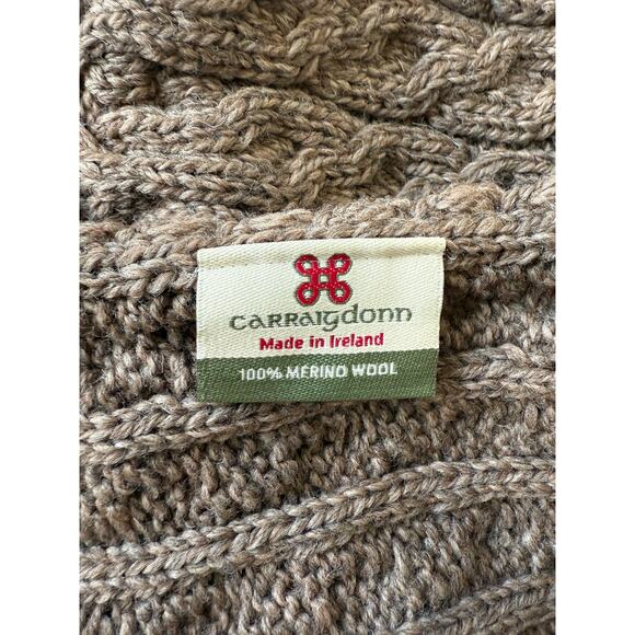 Carraig Donn Brown Knitwear Snood Scarf with Buttons - Picture 2 of 3